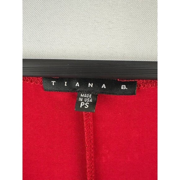 Tiana B. Red V-Neck Draped Dress PS - Picture 4 of 5